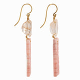 Floral ii opal and quartz earrings