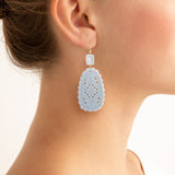 Floral ii opal and aquamarine earrings