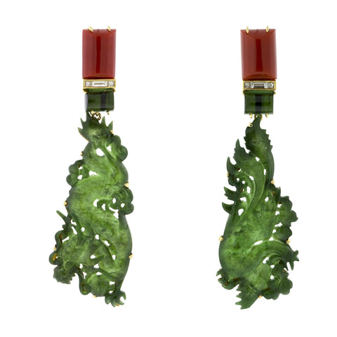 DRAGON VI jade earrings