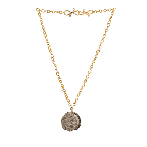 shipwreck i silver coin necklace