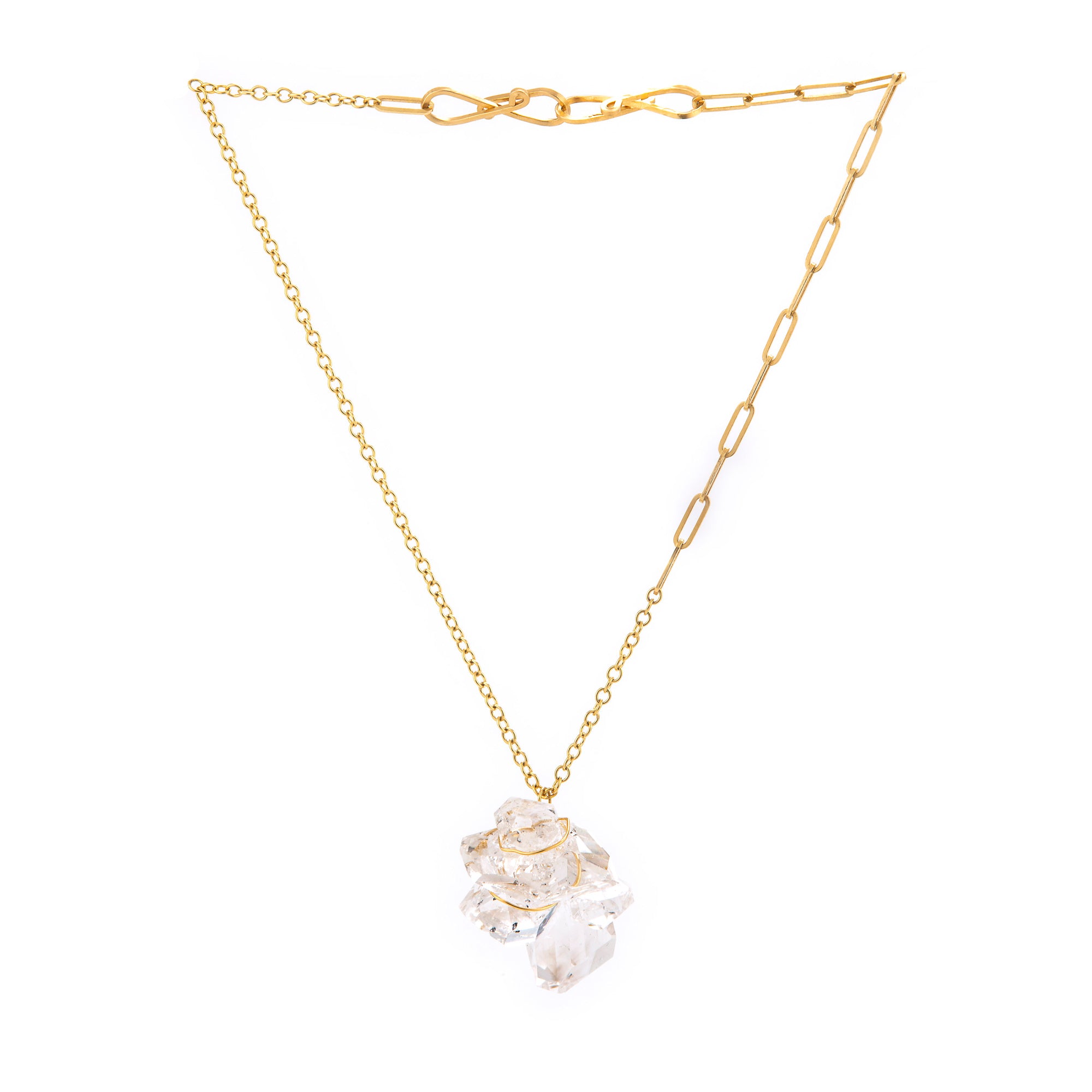 Cluster I herkimer necklace