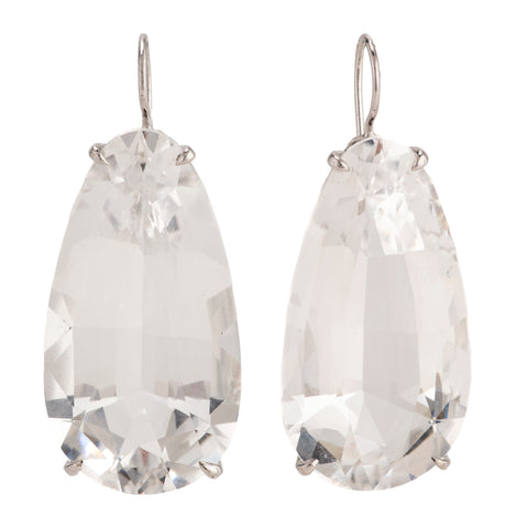 Tear i diamond quartz earrings