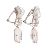 Sea iii pearl and danburite earrings