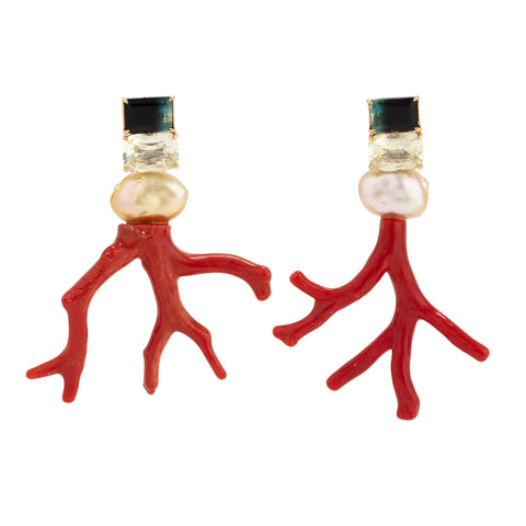 Aphrodite iii coral earrings