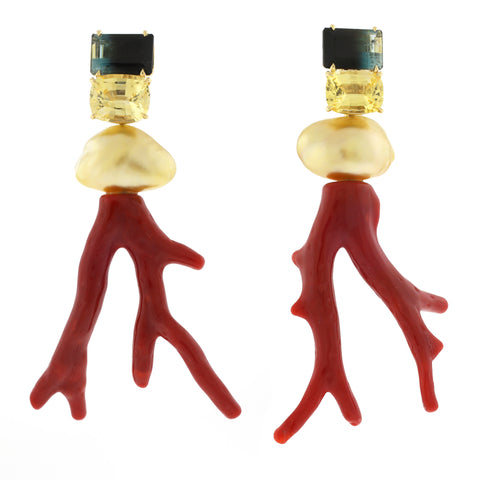 Aphrodite iv coral earrings