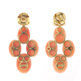 Bubbles V coral post earrings