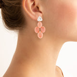 Bubbles V coral post earrings