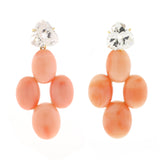 Bubbles V coral post earrings