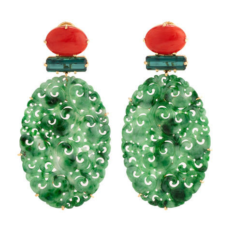 Vine iii jade earrings