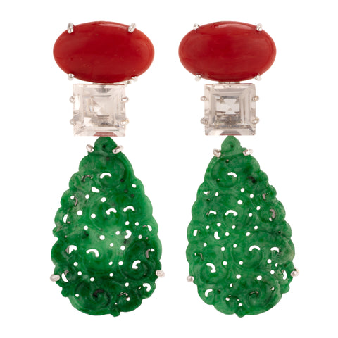 Vine iii jade earrings