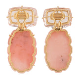 Floral ii opal morganite earrings