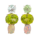 universe iii opal, tourmaline and peridot earrings