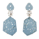Carved iii opal earrings