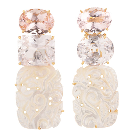 Floral iii mother of pearl earrings