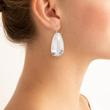 Tear i diamond quartz earrings