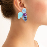 Burst iv turquoise matrix earrings