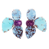 Burst iv turquoise matrix earrings
