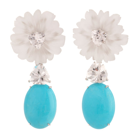 Flower iv turquoise earrings