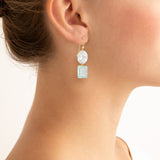 Rec II aquamarine earrings