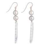 Floral iii opal and pearl earrings