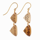 Cognac II  quartz earrings