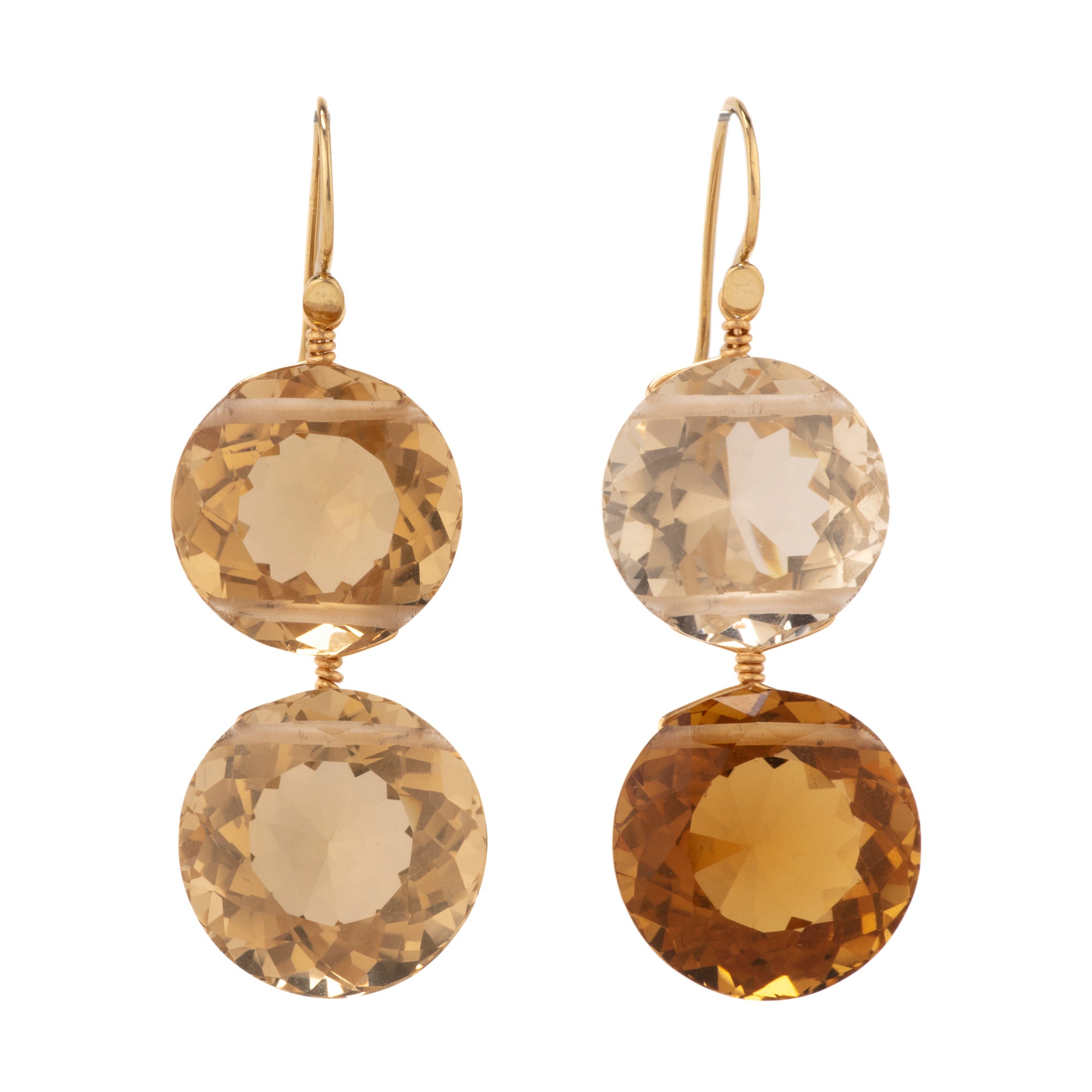 Cognac II  quartz earrings