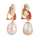 Amphitrite iV coral pearl earrings