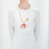 Aphrodite iii coral and pearl necklace