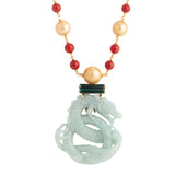 Dragon i jade and coral necklace