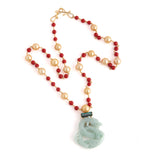 Dragon i jade and coral necklace