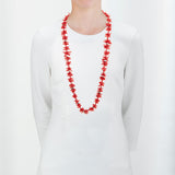Fuzzy i coral pearl necklace