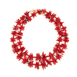 Fuzzy i coral pearl necklace