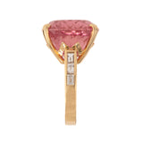 Pink V tourmaline ring