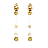 Suspension V peridot beryl earrings