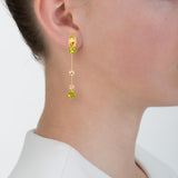 Suspension V peridot beryl earrings