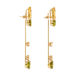 Suspension V peridot beryl earrings