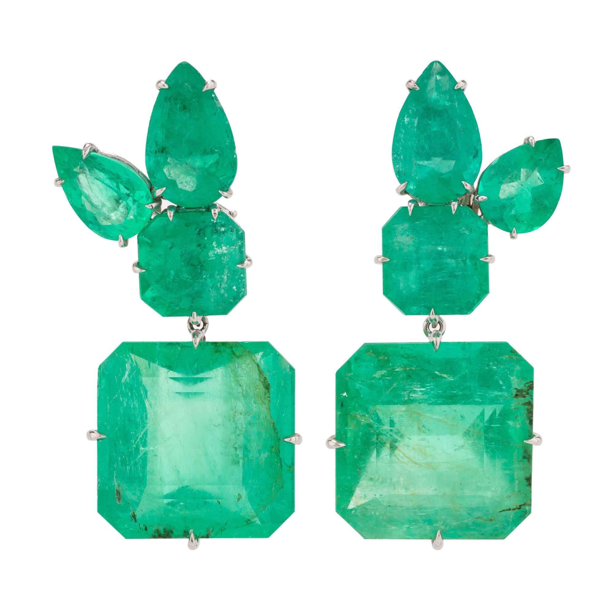 Burst iii emerald earrings