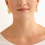 Twisted crown vi gold earrings