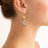 Mauve ii pearl and quartz earrings