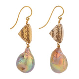 Mauve ii pearl and quartz earrings