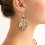 Fall carved I agate earrings