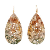 Fall carved I agate earrings