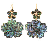 Chrysanthemum ii abalone earrings