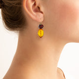Facet II amber earrings
