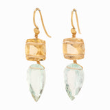 Dew ii aquamarine and beryl earrings