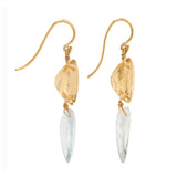 Oval dew II aquamarine earrings
