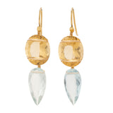 Oval dew II aquamarine earrings