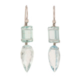 Dew ii rectangle aquamarine earrings