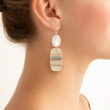 Saturn ii chalcedony earrings