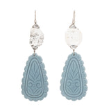 Carved ii Chalcedony earrings
